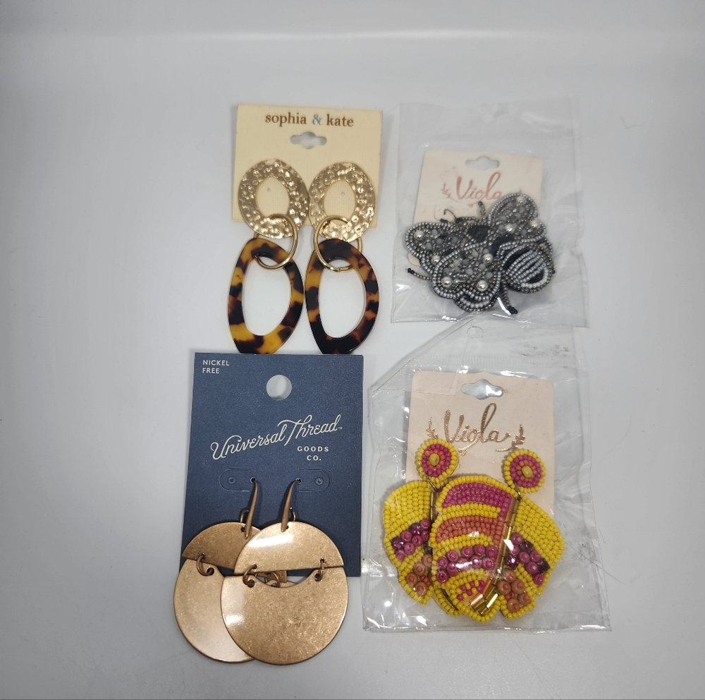 Sophia & Kate Gold and Tortoise Earrings Set